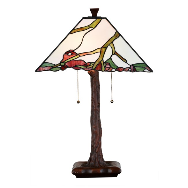 Tiffany Table Lamp Exotic Maple