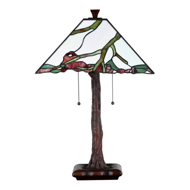 Tiffany Table Lamp Exotic Maple