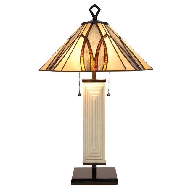 Tiffany Art Deco Table Lamp Round & Square