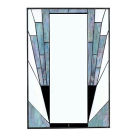 French Art Deco Miroir Blue