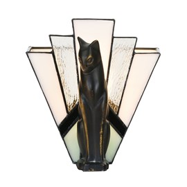 Tiffany lamp/sculpture Art Deco Cat