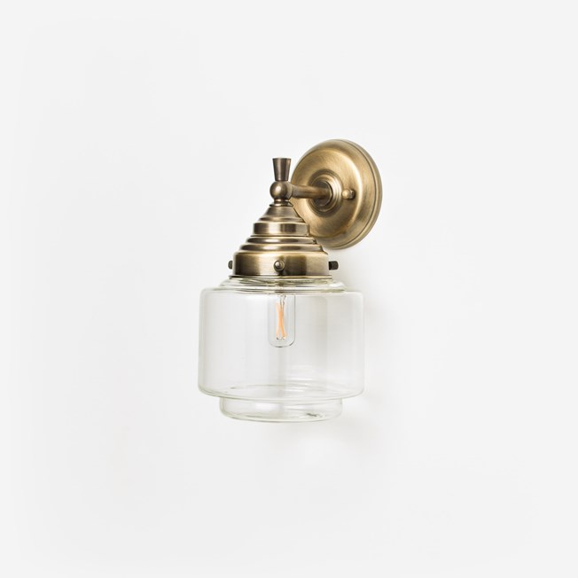 Wall Lamp Stepped Cylinder Small Clear Royal Bronze