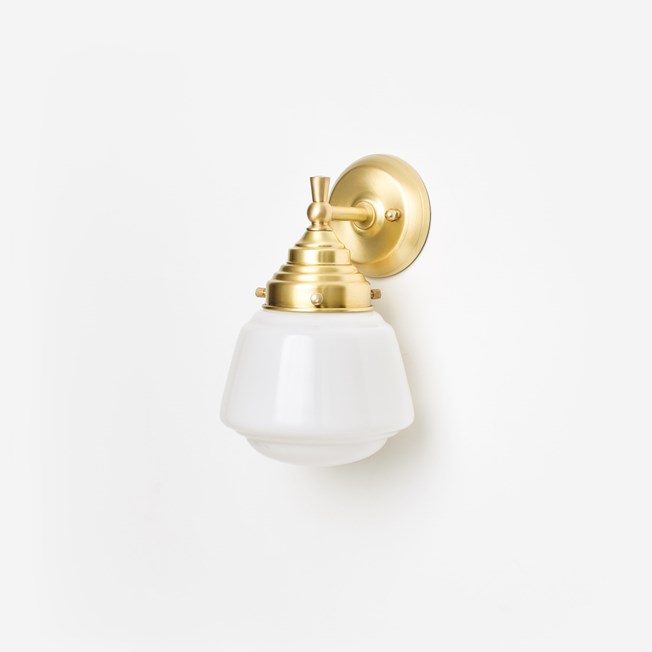 Wall Lamp High Button Royal Brass
