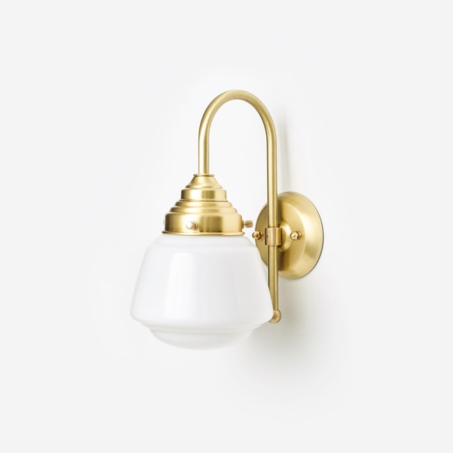 Wall Lamp High Button Meander Brass