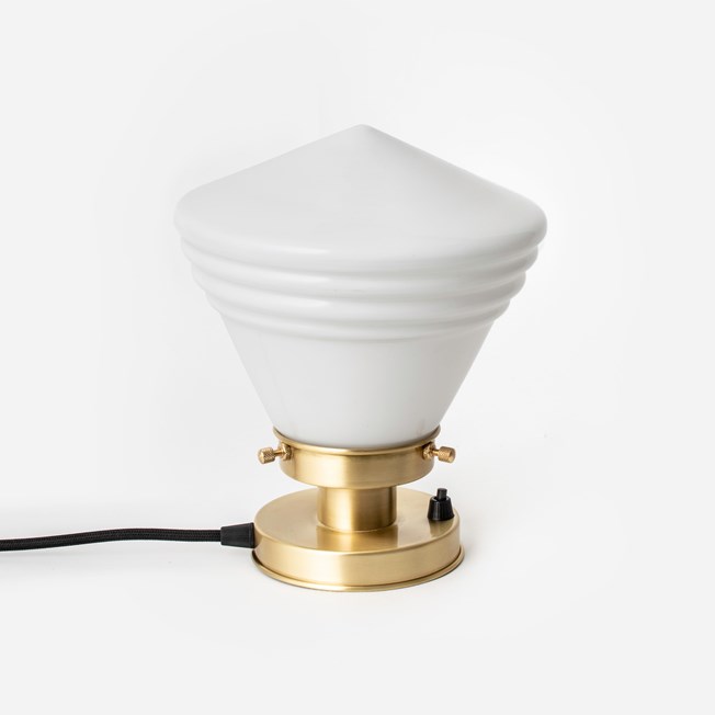 Table Lamp Luxurious School Small Clear 20's Brass