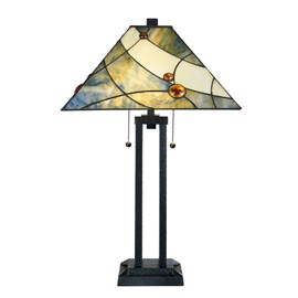 Tiffany Table Lamp Sky Blue with Architect Base