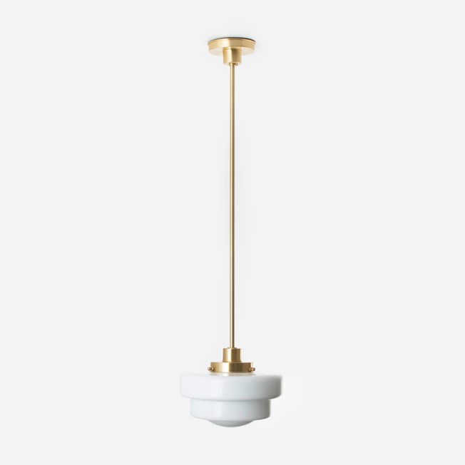 Pendant Lamp Semi-Round Stepped Globe 20's Brass
