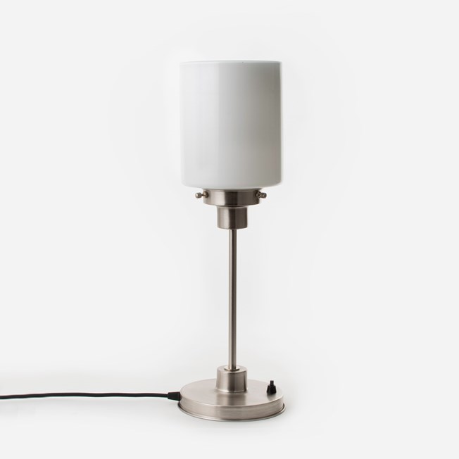 Slim Table Lamp Sleek Cylinder 20's Matt Nickel