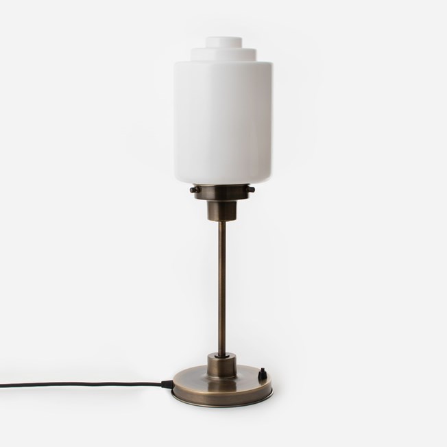 Slim Table Lamp Stepped Cylinder Medium 20's Bronze