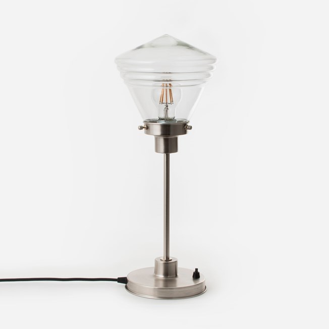 Slim Table Lamp Luxurious School Small Clear 20's Matt Nickel