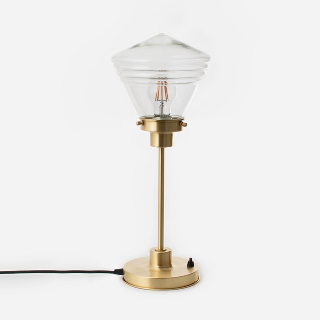 Slim Table Lamp Luxurious School Small Clear 20's Brass