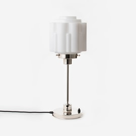 Schlanke Tischlampe Circle 20's Nickel