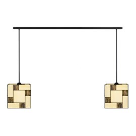 2 x Tiffany Mondrian Cubic with Pendant to ceiling beam