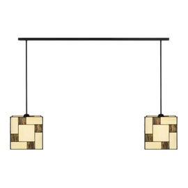 2 x Tiffany Mondrian Cubic avec Pendante sur poutre de plafond