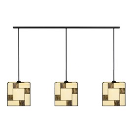 3 x Tiffany Mondrian Cubic avec Pendante sur poutre de plafond
