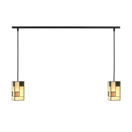 2 x Tiffany Mondrian with Pendant to ceiling beam