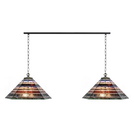 2 x Tiffany Industrial with chain to ceiling beam