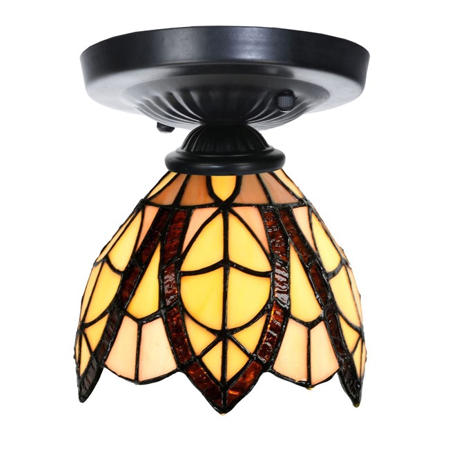Tiffany ceiling lamp black with Flow Souplesse Small