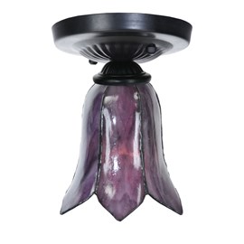 Plafonnier Tiffany noir avec Gentian Purple