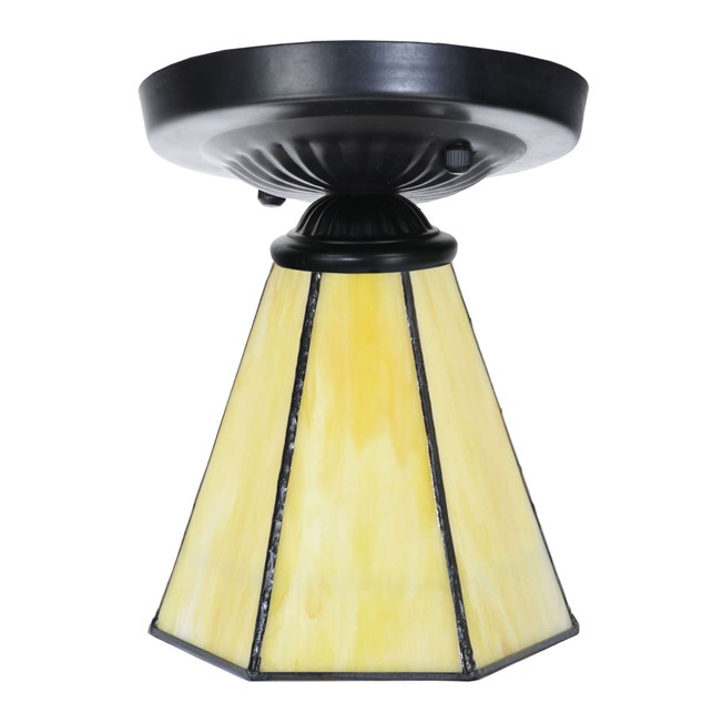 Tiffany ceiling lamp black with Narcissus