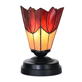 Tiffany low table lamp black with Fleur de Vanneau 
