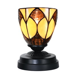 Lampe de table basse Tiffany noire avec Parabola Small