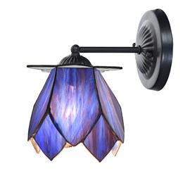 Tiffany wall lamp black with Blue Lotus