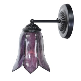 Tiffany wandlamp zwart met Gentian Purple