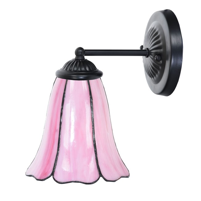 Tiffany wall lamp black with Liseron Pink