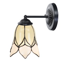Tiffany wall lamp black with Lovely Flower White