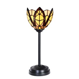Tiffany slim table lamp black with Flow Souplesse Small