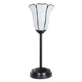 Tiffany Slim Tischlampe schwarz mit Liseron 