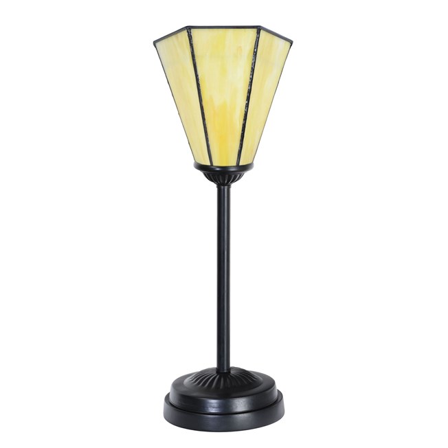 Tiffany slim table lamp black with Narcissus