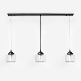 3 x Getrapte Cilinder Small Helder on ceiling beam Moonlight