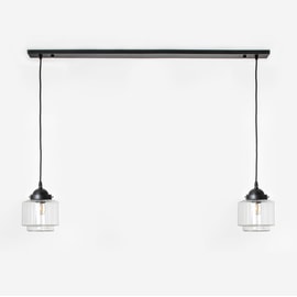 2 x Getrapte Cilinder Small Helder on ceiling beam Moonlight