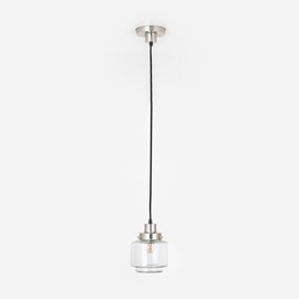 Hanglamp aan snoer Getrapte Cilinder Small Helder 20's Matnikkel
