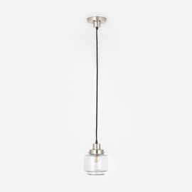 Hanglamp aan snoer Getrapte Cilinder Small Helder 20's Matnikkel