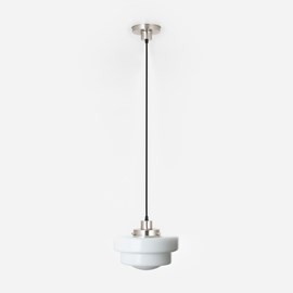 Hanging lamp on cord Halve Getrapte Bol 20's Matt nickel