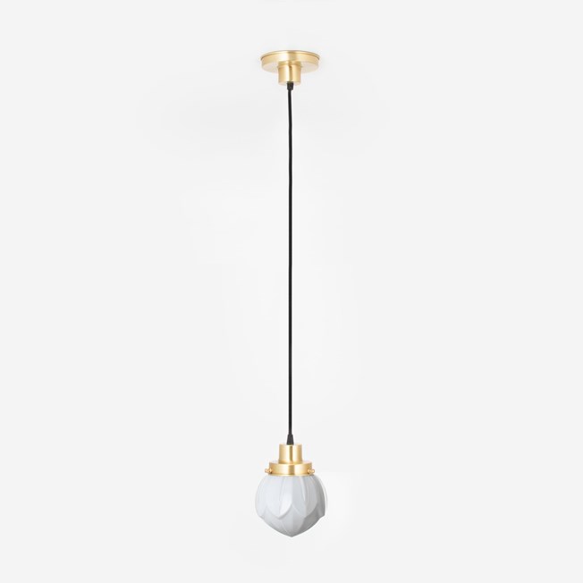 Hanging lamp on cord Lotus 20's Brass