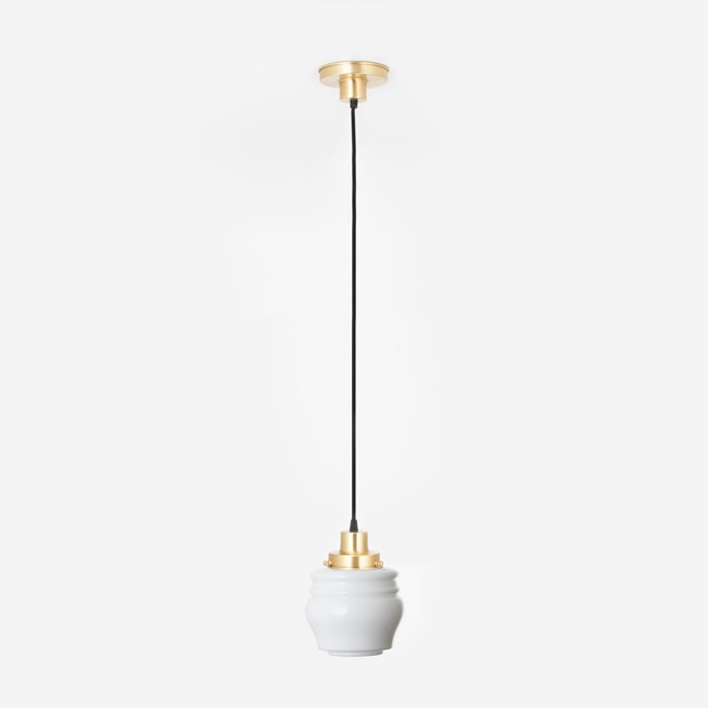 Hanging lamp on cord Bloemknop 20's Brass