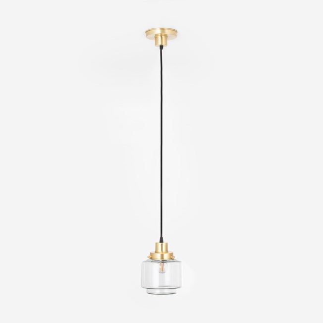 Hanging lamp on cord Getrapte Cilinder Small Helder 20's Brass