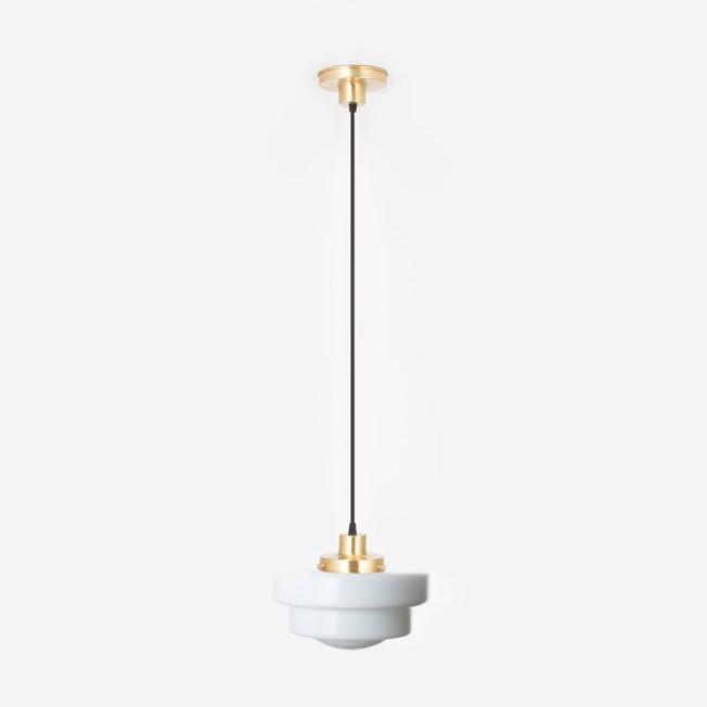 Hanging lamp on cord Halve Getrapte Bol 20's Brass
