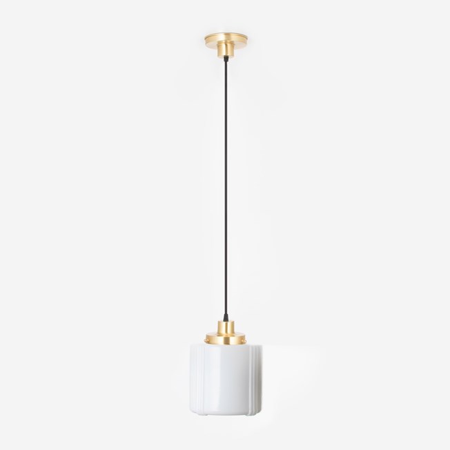 Hanging lamp on cord Vintage High 20's Brass