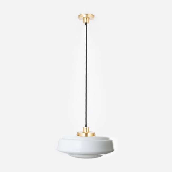 Hanging lamp on cord Saucer 20's Brass