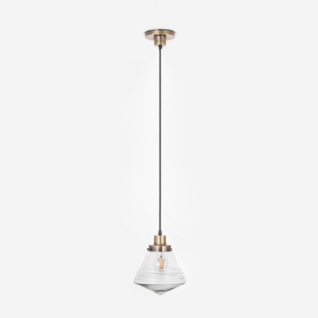 Hanglamp aan snoer Luxe School Small Helder 20's Brons