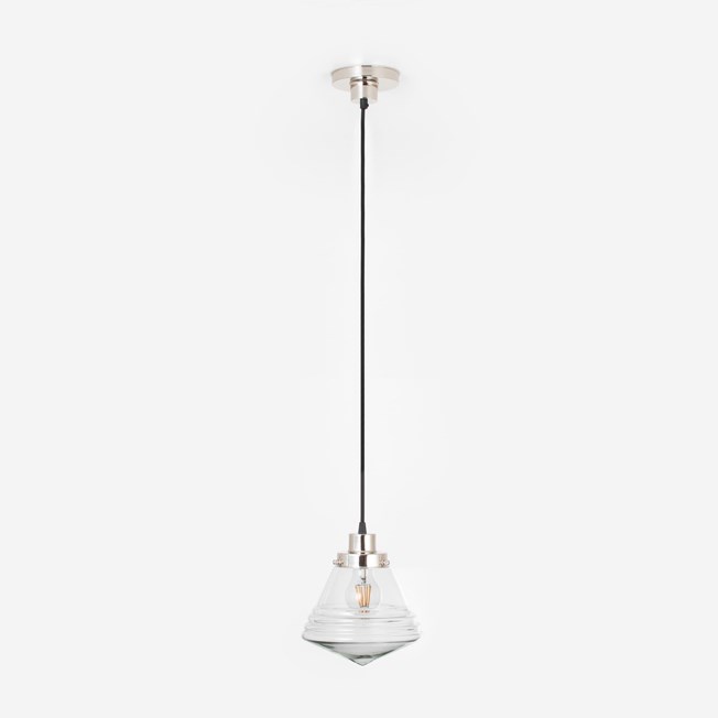 Hanglamp aan snoer Luxe School Small Helder 20's Nikkel