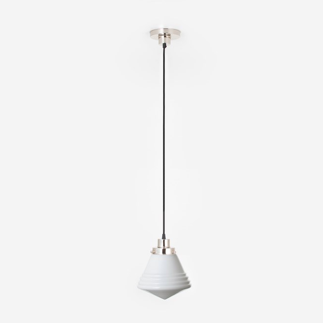 Hanging lamp on cord Luxe School Small 20's Nickel