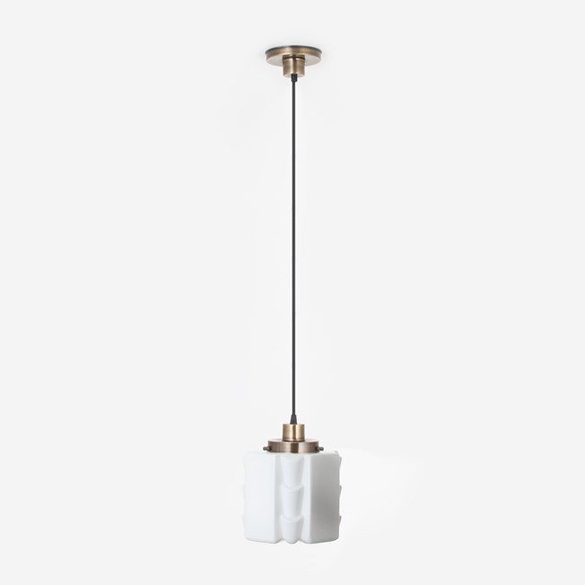 Hanging lamp on cord Expressionisme 20's Bronze