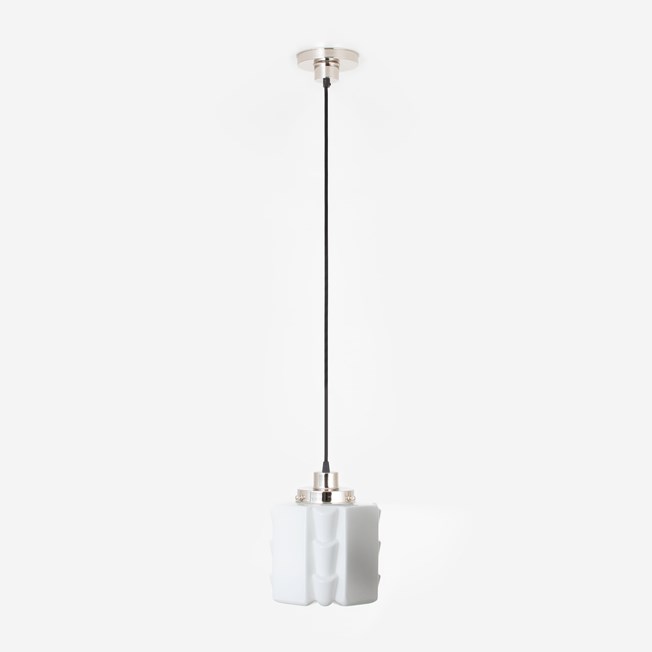 Hanging lamp on cord Expressionisme 20's Nickel