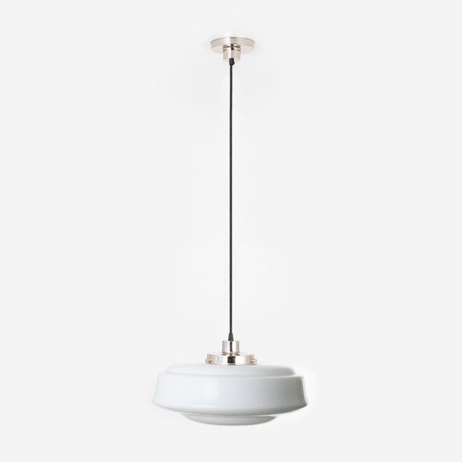 Hanging lamp on cord Saucer 20's Nickel
